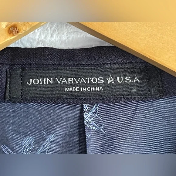 John Varvatos Signature Tailored USA Blue Mens Bleecker Suit Jacket Sz 44R